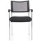 Brunswick Visitor Chair, With Arms, Chrome Frame, Black
