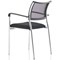 Brunswick Visitor Chair, With Arms, Chrome Frame, Black
