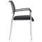 Brunswick Visitor Chair, With Arms, Chrome Frame, Black