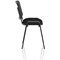 ISO Black Frame Stacking Chair, Mesh Back, Black Fabric Seat