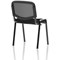 ISO Black Frame Stacking Chair, Mesh Back, Black Fabric Seat