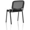 ISO Black Frame Stacking Chair, Mesh Back, Black Fabric Seat