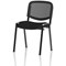 ISO Black Frame Stacking Chair, Mesh Back, Black Fabric Seat