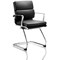 Savoy Leather Visitor Chair, Black, Assembled