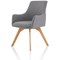 Carmen Wooden Leg Visitor Chair, Grey