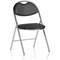 Milan Chrome Frame Folding Chair, Black Vinyl, Pack of 4