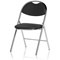Milan Chrome Frame Folding Chair, Black Vinyl, Pack of 4