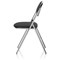 Milan Chrome Frame Folding Chair, Black Vinyl, Pack of 4