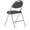 Milan Chrome Frame Folding Chair, Black Vinyl, Pack of 4