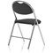 Milan Chrome Frame Folding Chair, Black Vinyl, Pack of 4