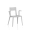 Nest Edge Stacking Cafe & Bistro Chair Grey with Arms