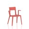Nest Edge Stacking Cafe & Bistro Chair Red with Arms