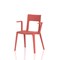 Nest Edge Stacking Cafe & Bistro Chair Red with Arms