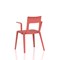 Nest Edge Stacking Cafe & Bistro Chair Red with Arms
