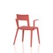 Nest Edge Stacking Cafe & Bistro Chair Red with Arms