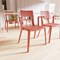 Nest Edge Stacking Cafe & Bistro Chair Red with Arms