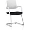 Cosmo Cantilever Chair White Frame Black Seat