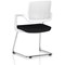 Cosmo Cantilever Chair White Frame Black Seat
