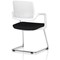 Cosmo Cantilever Chair White Frame Black Seat