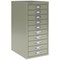 Qube by Bisley 10 Multidrawer Cabinet, Goose Grey
