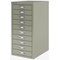 Qube by Bisley 10 Multidrawer Cabinet, Goose Grey