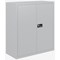 Qube by Bisley Low Metal Cupboard, 1 Shelf, 1000mm High, Goose Grey