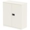 Qube by Bisley Low Metal Cupboard, 1 Shelf, 1000mm High, Chalk White