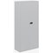 Qube by Bisley Tall Metal Cupboard, 3 Shelves, 1850mm High, Goose Grey