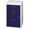 Bisley A4 Home Filing Cabinet, 3 Drawer(1 Suspension File Drawer), Grey and Blue