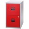 Bisley A4 Home Filing Cabinet, 2 Drawer, Grey and Red