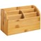 CEP Silva Bamboo Desk Tidy, 5 Compartments, Brown