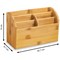 CEP Silva Bamboo Desk Tidy, 5 Compartments, Brown