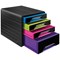 CEP Smoove 4 Drawer Set, Black & Assorted Coloured Drawers