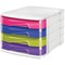 CEP Pro Happy 4 Drawer Set, White & Assorted Coloured Drawers