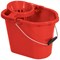 2Work Plastic Mop Bucket With Wringer 15 Litre Red CNT00684