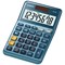 Casio MS-80E Desktop Calculator, 8 Digit, Solar and Battery Power, Metallic Blue