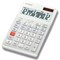 Casio JE-12E Ergonomic Compact Desktop Calculator, 12 Digit, Solar and Battery Power, White
