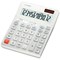 Casio DE-12E Ergonomic Large Desktop Calculator, 12 Digit, Solar and Battery Power, White