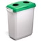 Durable 60L Hinged Bin Lid Green Two Holes For Cans/Bottles Durabin