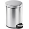Durable Round Stainless Steel Pedal Bin, 5 Litre, Silver