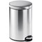 Durable Round Stainless Steel Pedal Bin, 12 Litre, Silver