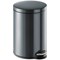 Durable Round Powder Coated Metal Pedal Bin, 20 Litre, Charcoal