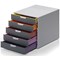 Durable Varicolor 5 Drawer Set, Colour Coded Desktop Storage, Multi-Coloured