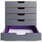 Durable Varicolor 5 Drawer Set, Colour Coded Desktop Storage, Multi-Coloured