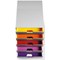Durable Varicolor 5 Drawer Set, Colour Coded Desktop Storage, Multi-Coloured