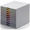 Durable Varicolor 10 Drawer Set, Colour Coded Desktop Storage, Multi-Coloured