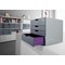 Durable Varicolor 4 Drawer Set, Lockable Top Drawer, Grey & Assorted Coloured Drawers