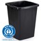 Durable Eco 90L Waste Recycling Bin Black Strong Square Durabin