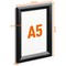 Durable Aluminium Snap Frame Notice Holder A5 Black