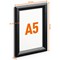 Durable Aluminium Snap Frame Notice Holder A5 Black
